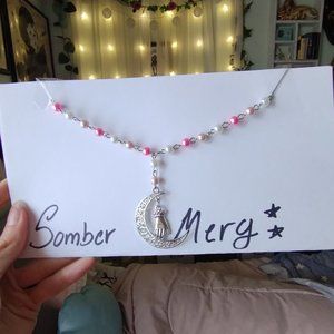 Pearl Chain Moon Hand Choker Fairycore Whimsy Gothic